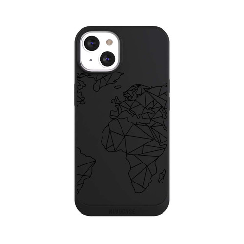 Apple iPhone 13 NIVOpure Carte Polygone Noir sans Fond