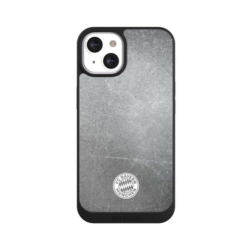 Apple iPhone 13 NIVOpure Logo FCB Classique Petit - Blanc sur Fond Métallique