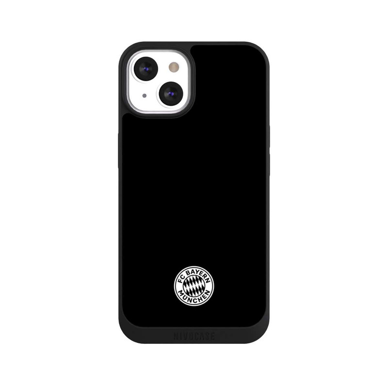 iPhone 13 NIVOpure Klassisches FCB Logo Klein - Weiß auf Schwarz