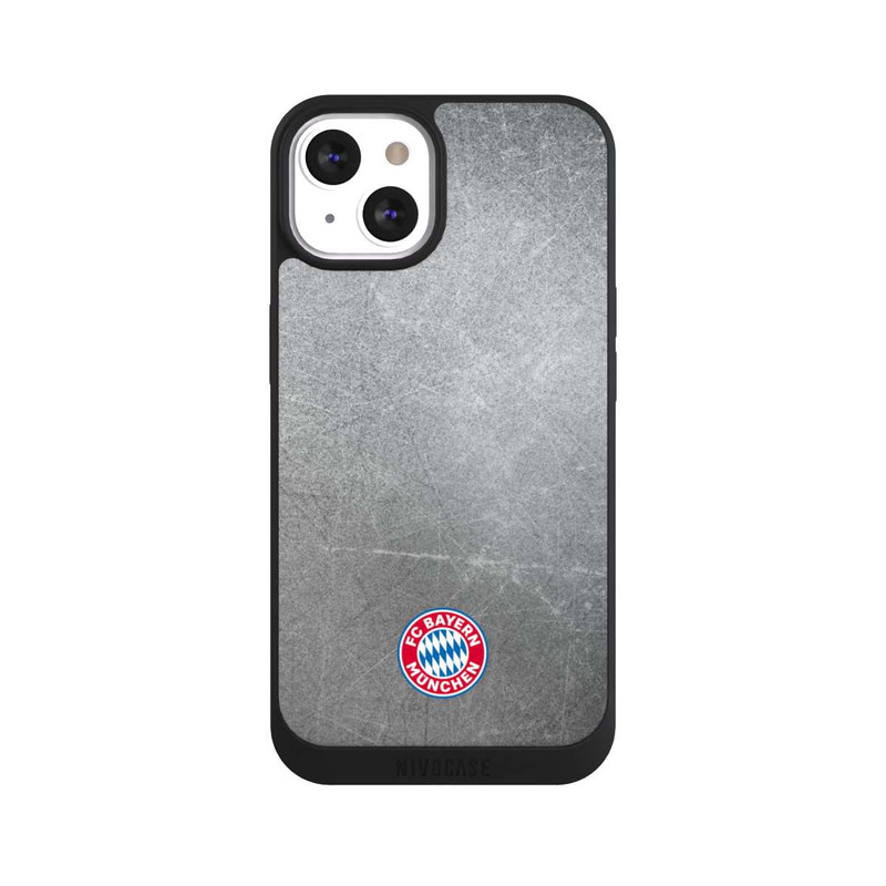iPhone 13 NIVOpure Klassisches FCB Logo Klein - Bunt auf Metalllook