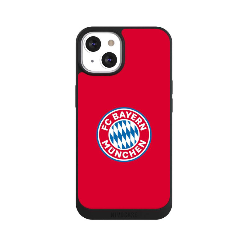 iPhone 13 NIVOpure FCB Logo sur fond rouge
