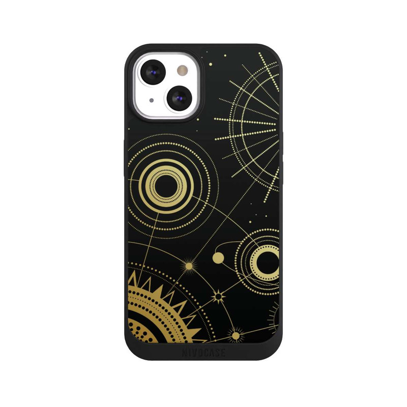 iPhone 13 NIVOpure Schwarzer und goldener Look Abstrakt