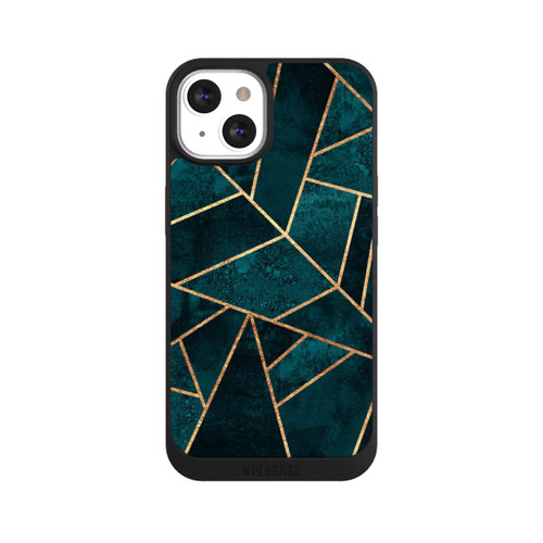 Apple iPhone 13 NIVOpure Tief Blaugrün Stein Gold Druck