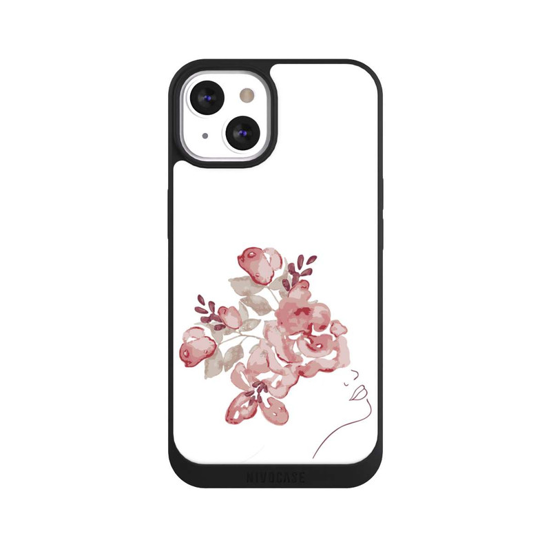 iPhone 13 NIVOpure Line Art Gesicht Blumen