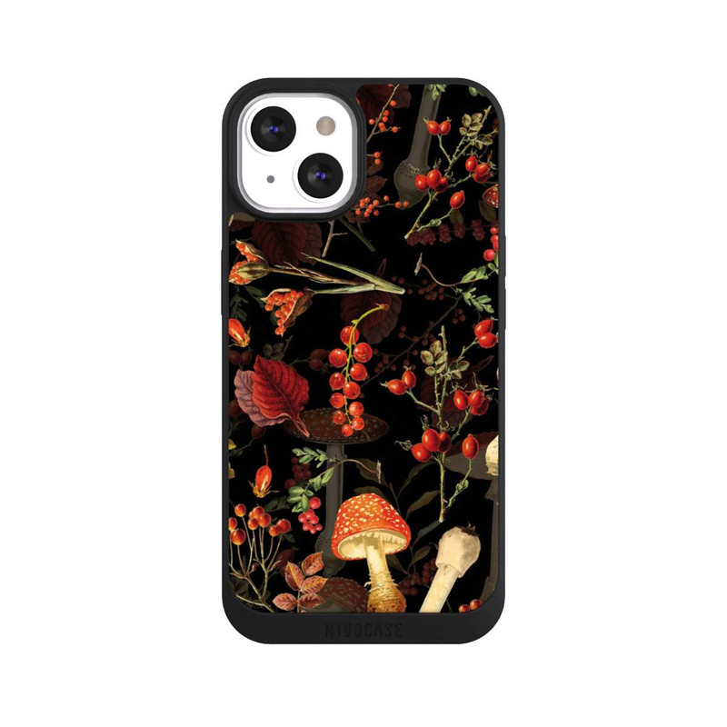 iPhone 13 NIVOpure Mushroom Pattern Black
