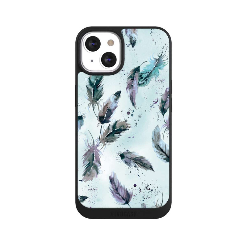 iPhone 13 NIVOpure Magische Federn Sanftes Blau