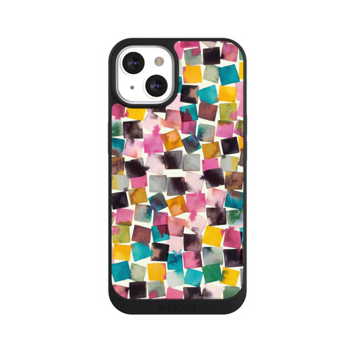Apple iPhone 13 NIVOpure Plaids Géométriques Aquarelle Rose