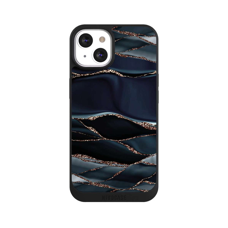 iPhone 13 NIVOpure Dunkelgraue Streifen goldener Look