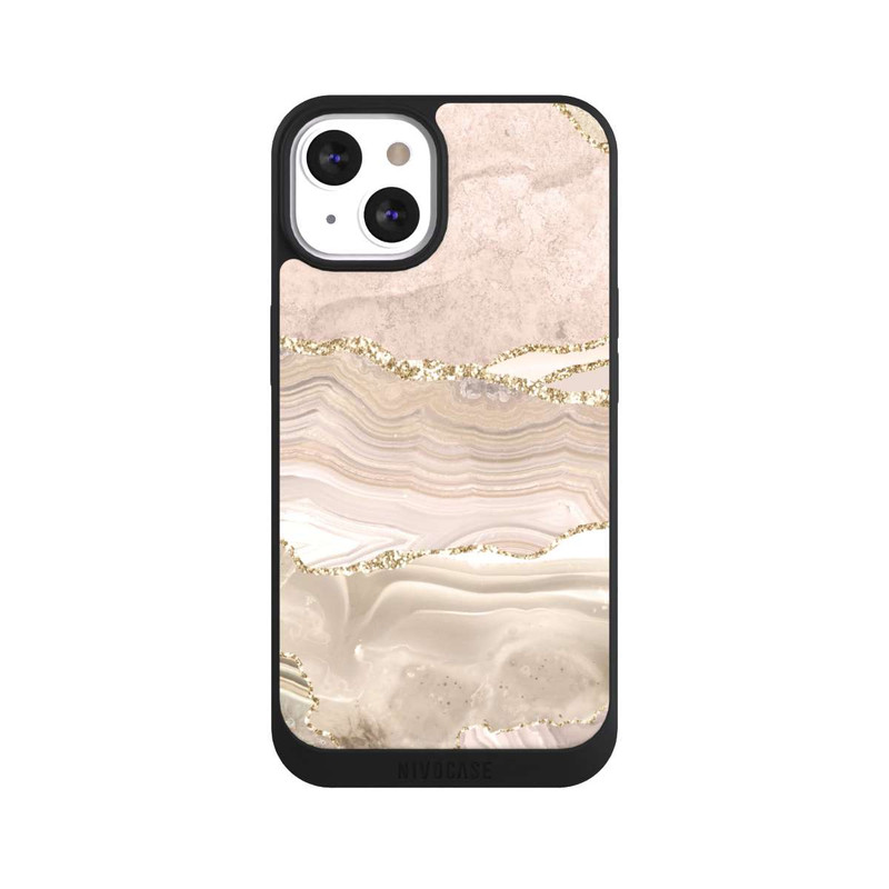 iPhone 13 NIVOpure Marmor rosa-goldene Streifen