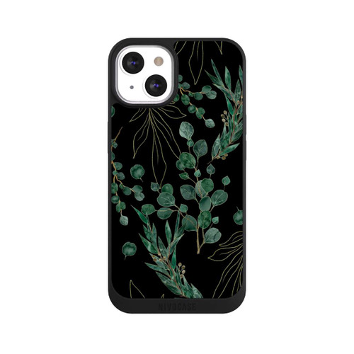 Apple iPhone 13 NIVOpure Feuilles d'Eucalyptus Fond Noir