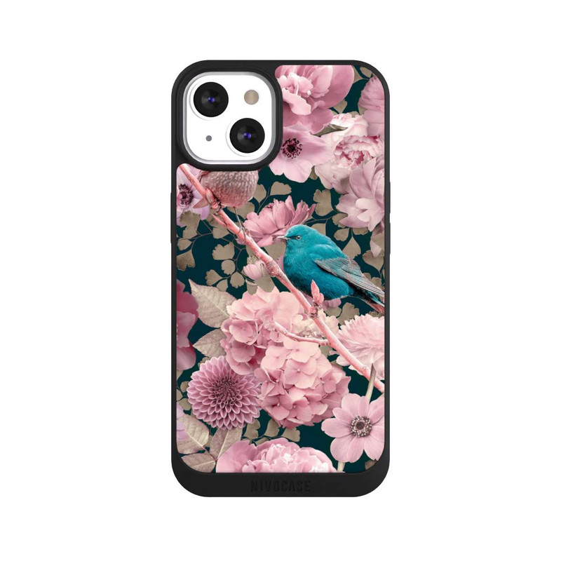 iPhone 13 NIVOpure Spatzen im rosa Blumenmuster