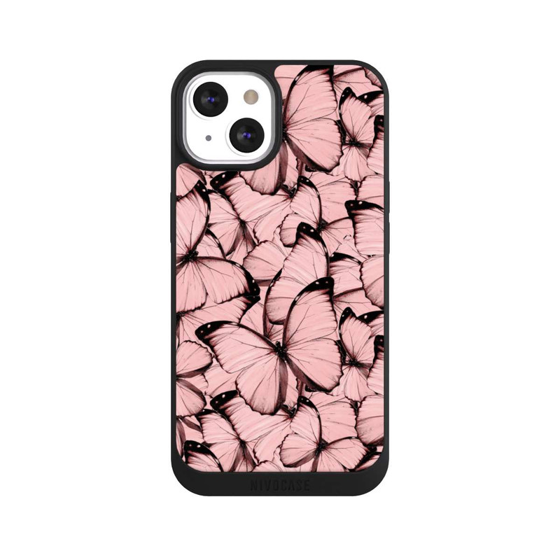 iPhone 13 NIVOpure Rosa Schmetterling-Muster