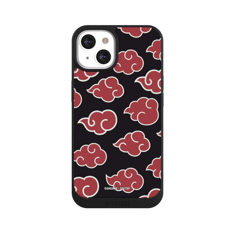 iPhone 13 NIVOpure Akatsuki Pattern Black Big