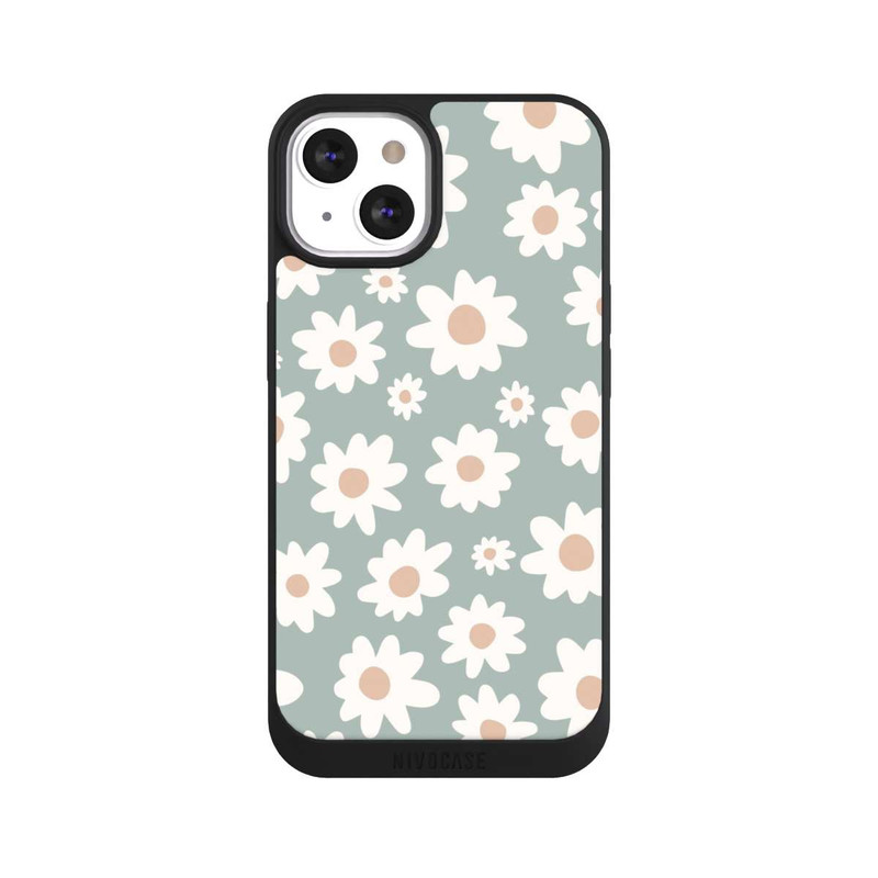 iPhone 13 NIVOpure Gänseblümchen Muster grün