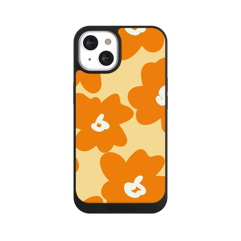 iPhone 13 NIVOpure Fleurs Rétro Jaune & Orange