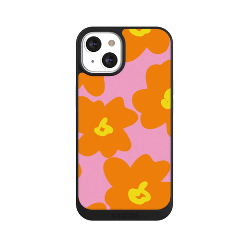 Apple iPhone 13 NIVOpure Retro Blumenmuster Pink und Orange