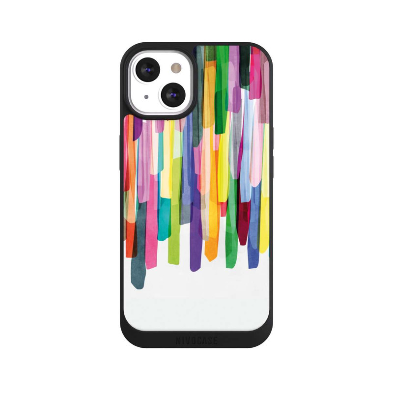iPhone 13 NIVOpure Rayures colorées fond blanc