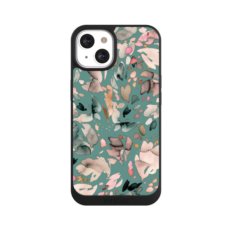 iPhone 13 NIVOpure Abstrakte Blumenblätter grün