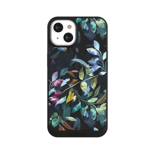 Apple iPhone 13 NIVOpure Mystische Aquarellblätter schwarz