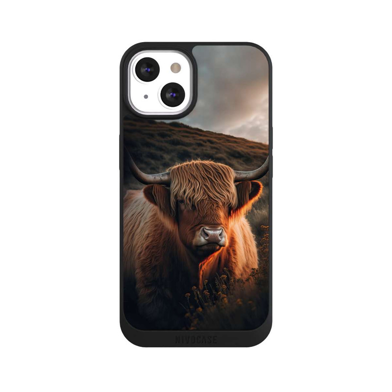 iPhone 13 NIVOpure Hochland Rind mit großen Hörnern mit KI