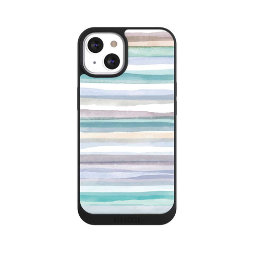 Apple iPhone 13 NIVOpure Rayures pastel bleu