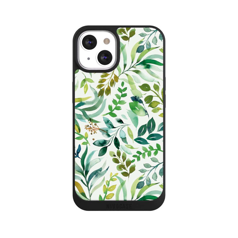 iPhone 13 NIVOpure Aquarell Palmenblätter Botanisch Grün