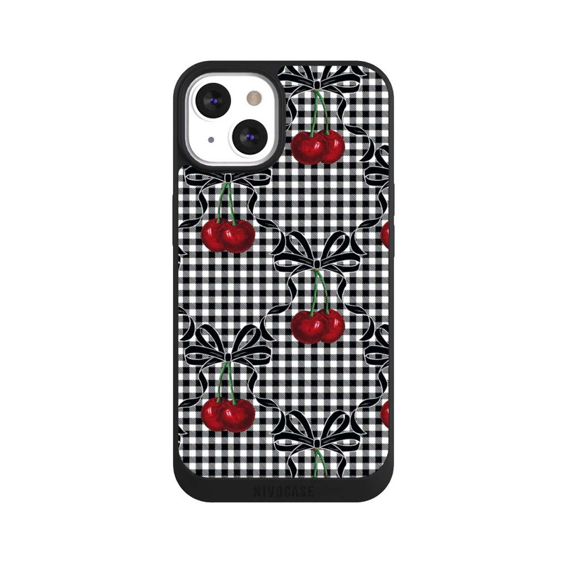 iPhone 13 NIVOpure Cherry Pattern Black