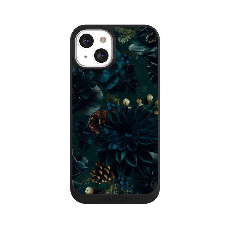 iPhone 13 NIVOpure Blumenmuster Grün und Blau