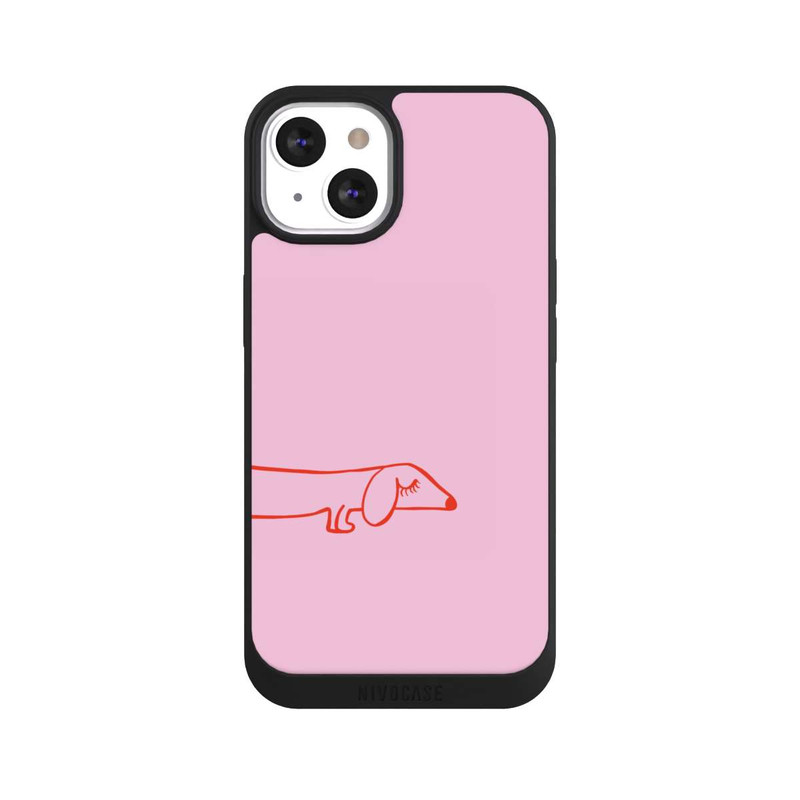 iPhone 13 NIVOpure Dachshund Illustration Pink