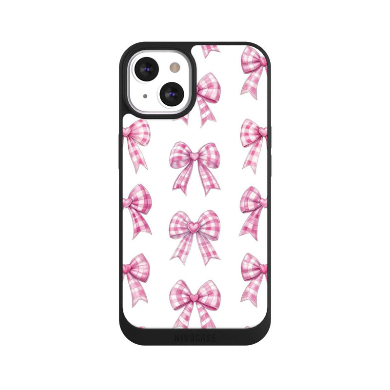 iPhone 13 NIVOpure Pink Gingham Hearts and Bows