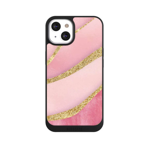 Apple iPhone 13 NIVOpure Pink Marble Goldprint Stripes