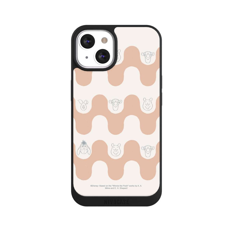 iPhone 13 NIVOpure Winnie l'Ourson et ses Amis Motif Vagues Bohèmes