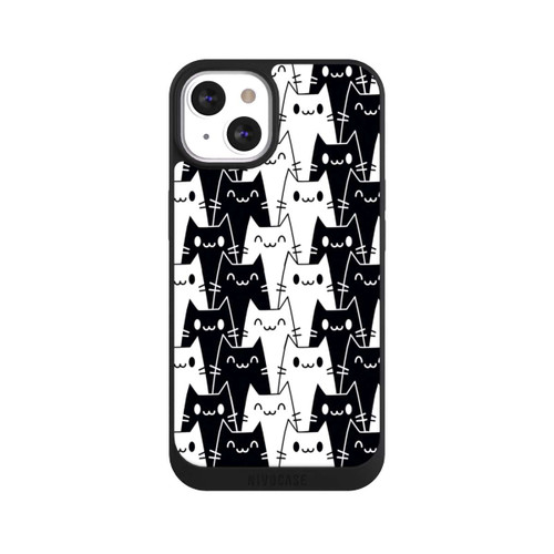Apple iPhone 13 NIVOpure Katzentapete Schwarz Weiß