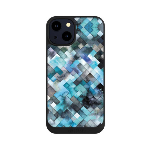 Apple iPhone 14 NIVOpure stimmungsvolles geometrisches Muster blau