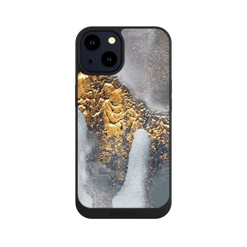 iPhone 14 NIVOpure Look béton doré pailleté
