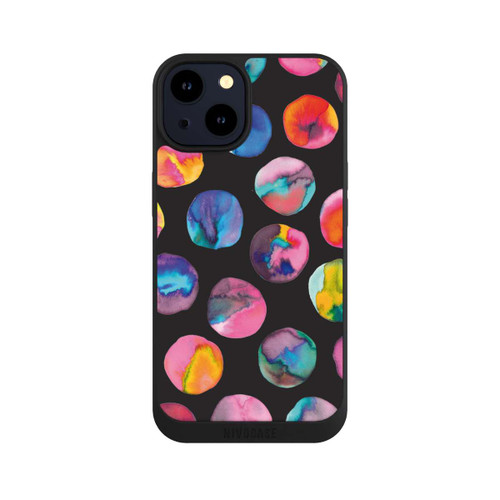Apple iPhone 14 NIVOpure Colorful Ink Marbles Dots Black