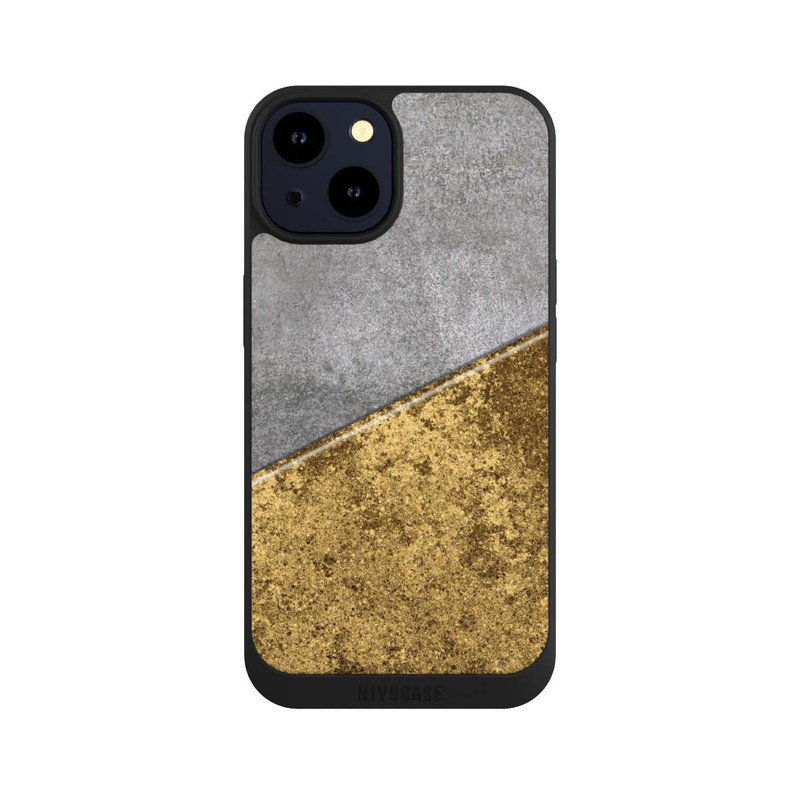 iPhone 14 NIVOpure Beton und Goldlook