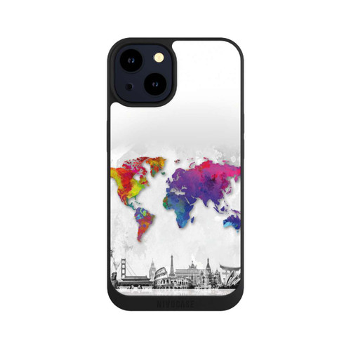 Apple iPhone 14 NIVOpure Weltkarte mit Skyline