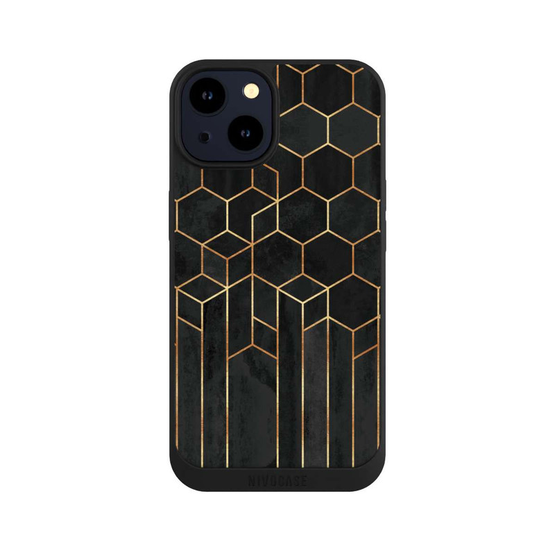 iPhone 14 NIVOpure Schwarze Sechsecke
