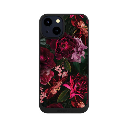 Apple iPhone 14 NIVOpure Dunkelrote und rosa Blüten