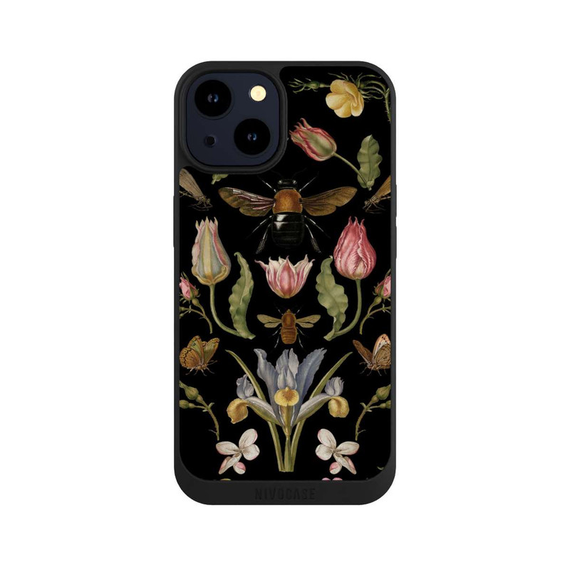 iPhone 14 NIVOpure Wildblumen und Biene Schwarz