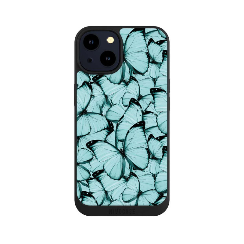 iPhone 14 NIVOpure Teal Schmetterlinge