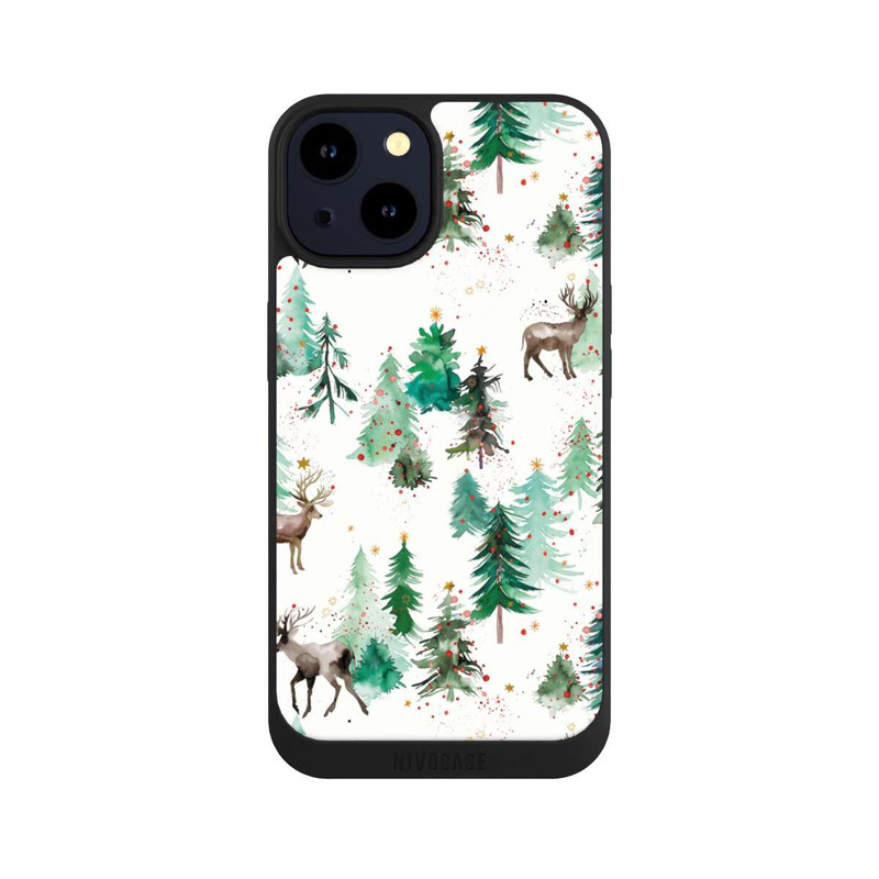 iPhone 14 NIVOpure Cerfs et arbres de Noël d'hiver