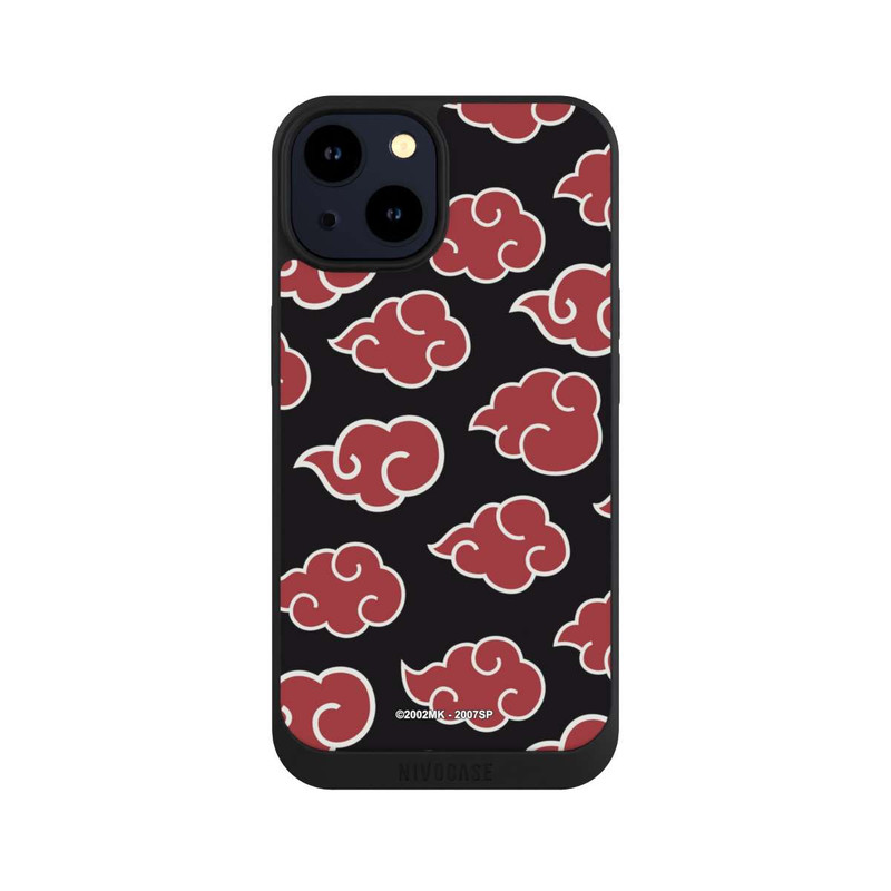 iPhone 14 NIVOpure Akatsuki Pattern Black Big