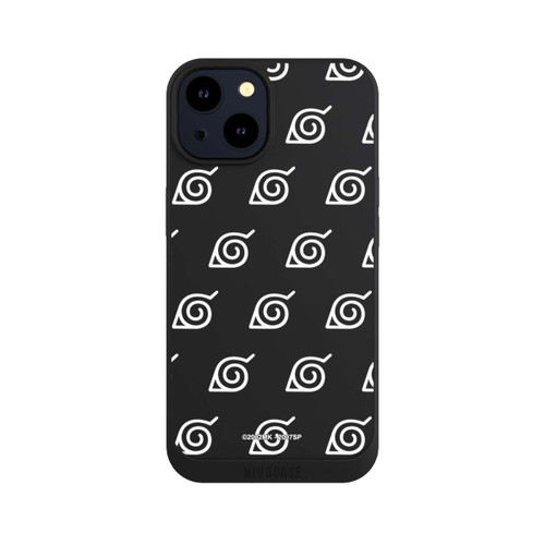 Apple iPhone 14 NIVOpure Konoha Pattern Blanc sur Fond Transparent