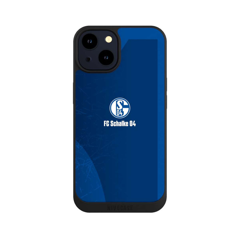 iPhone 14 NIVOpure Schalke 04 Blauer Hintergrund Mit Logo