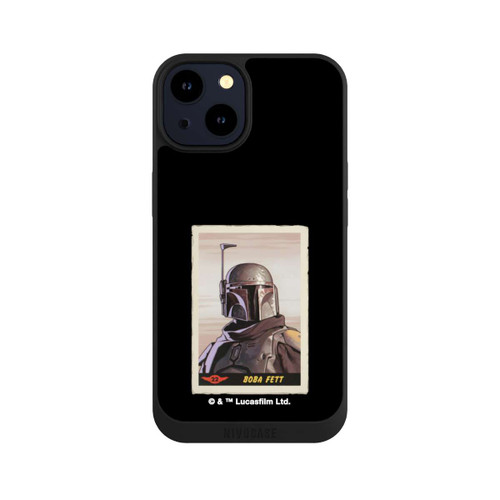 Apple iPhone 14 NIVOpure Boba Fett Badges Schwarzer Hintergrund