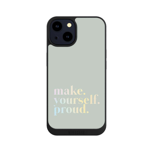 Apple iPhone 14 NIVOpure Make Yourself Proud Zitat-Minze und Farbverlauf