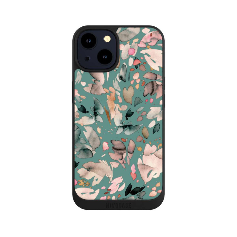 iPhone 14 NIVOpure Abstrakte Blumenblätter grün