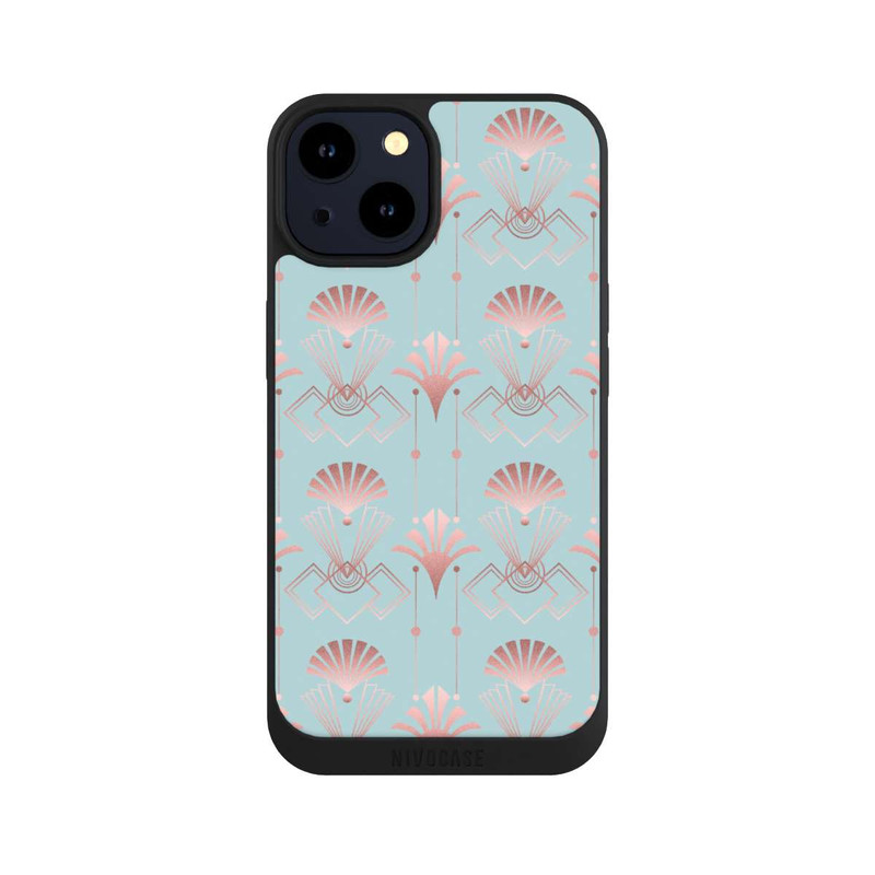 iPhone 14 NIVOpure Art Deco Rose Gold Elegance Blue